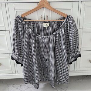Tuckernuck Black Gingham Ric Rac Tully Top M
